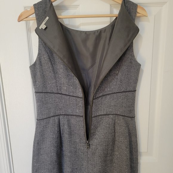 Halogen Grey Herringbone Wool Blend Sheath Dress size 4 - Picture 5 of 6